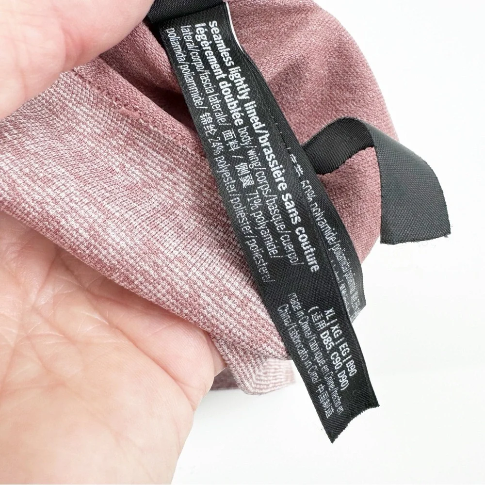 ✅ Victoria’s Secret Pink Sport Seamless Lightly Lined Bra Gray & Rose X-LARGE - Picture 6 of 6
